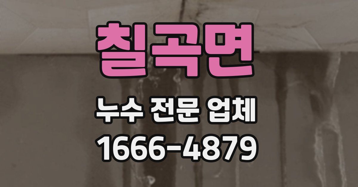 칠곡면 누수 전문 업체