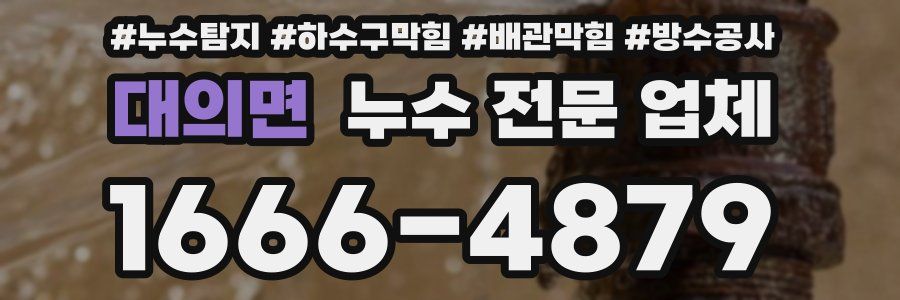 대의면 누수 전문 업체