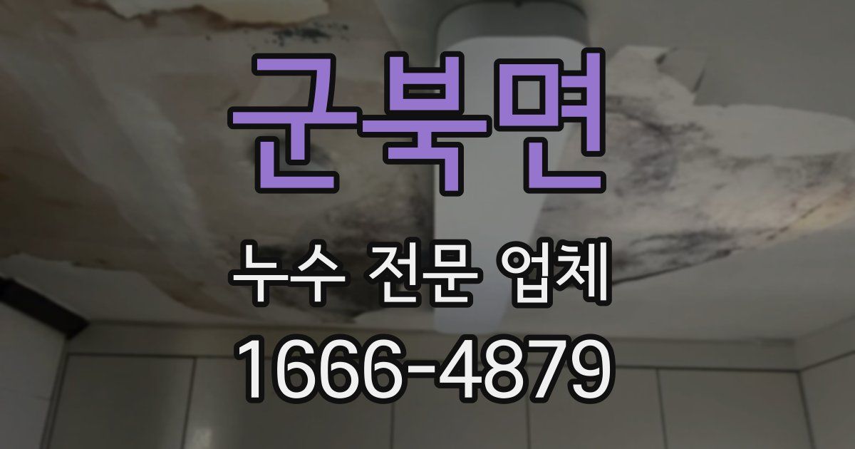 군북면 누수 전문 업체
