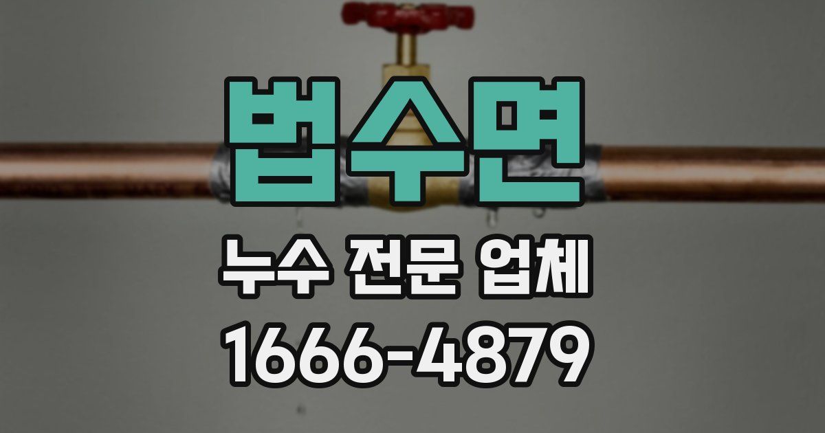 법수면 누수 전문 업체
