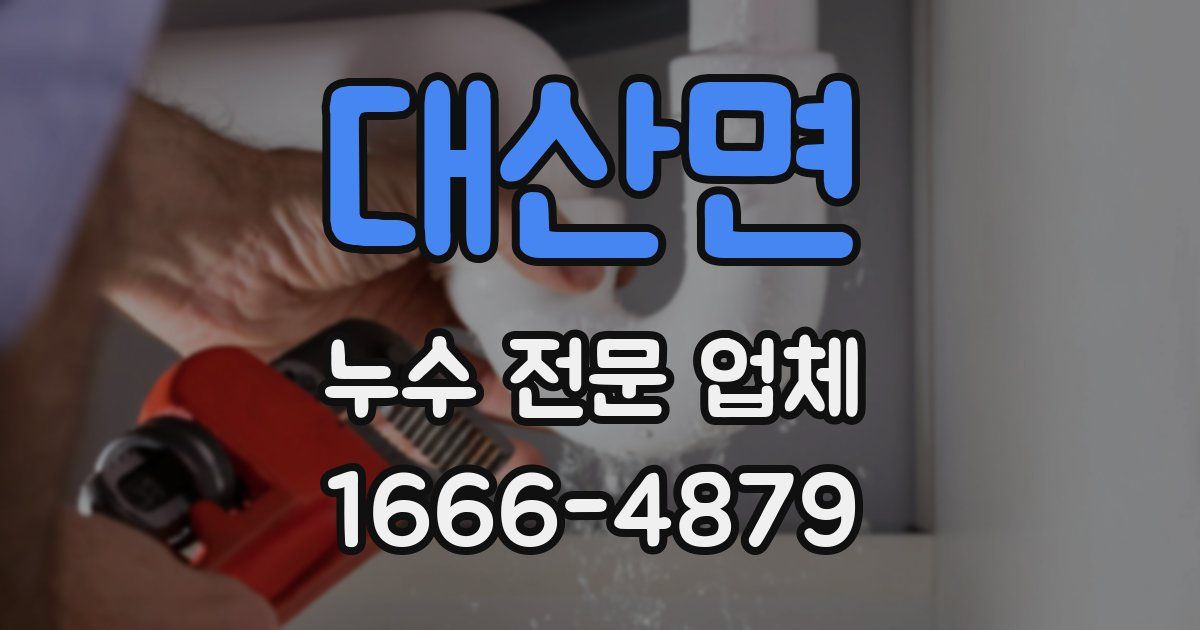 대산면 누수 전문 업체