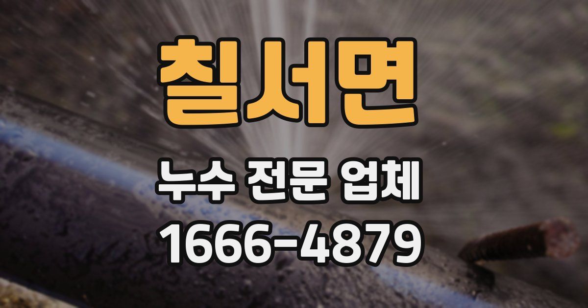 칠서면 누수 전문 업체