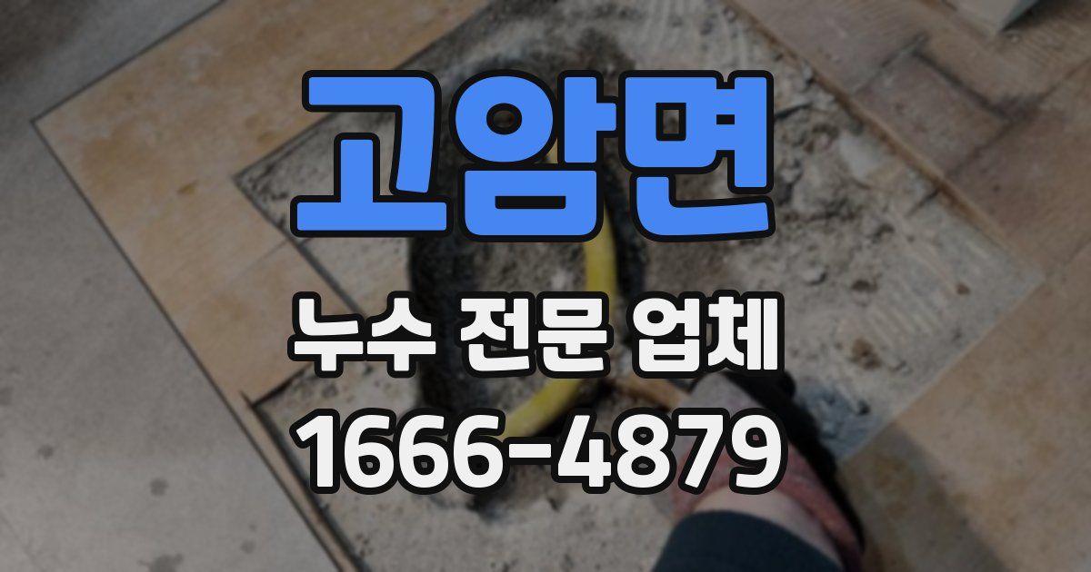 고암면 누수 전문 업체