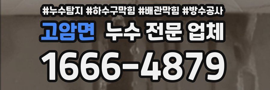 고암면 누수 전문 업체
