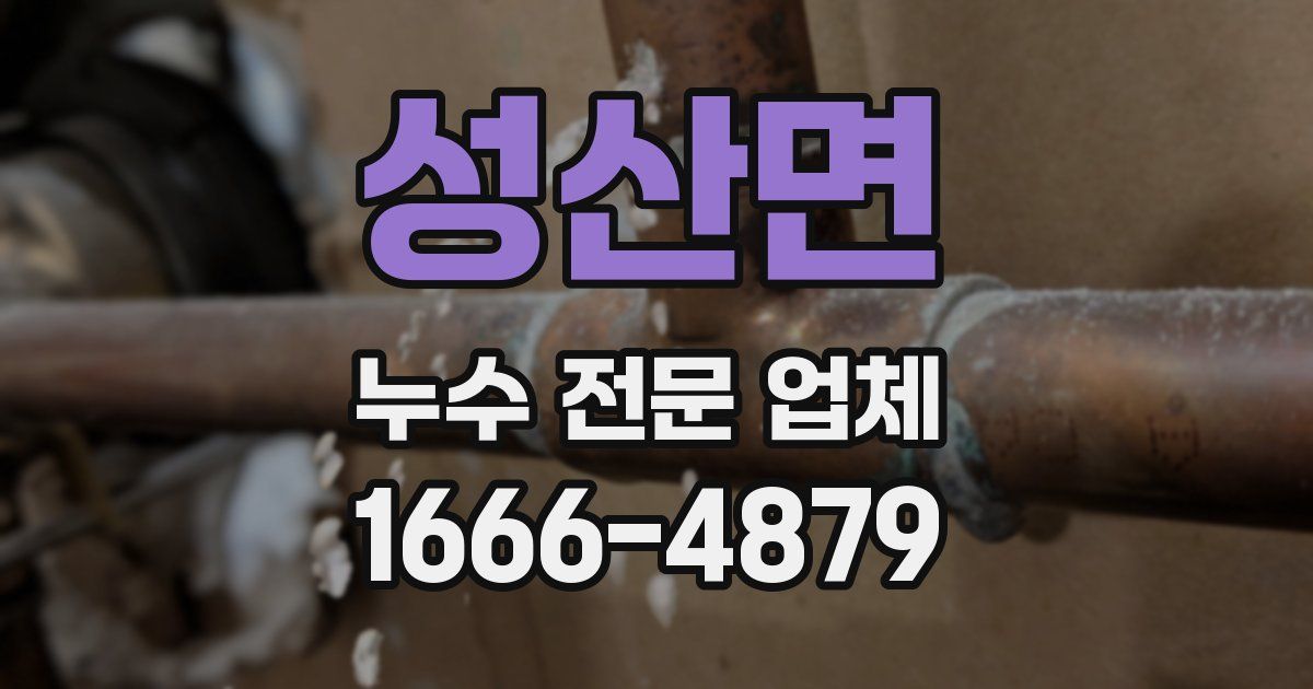 성산면 누수 전문 업체