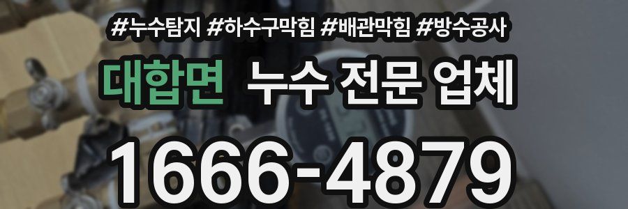 대합면 누수 전문 업체