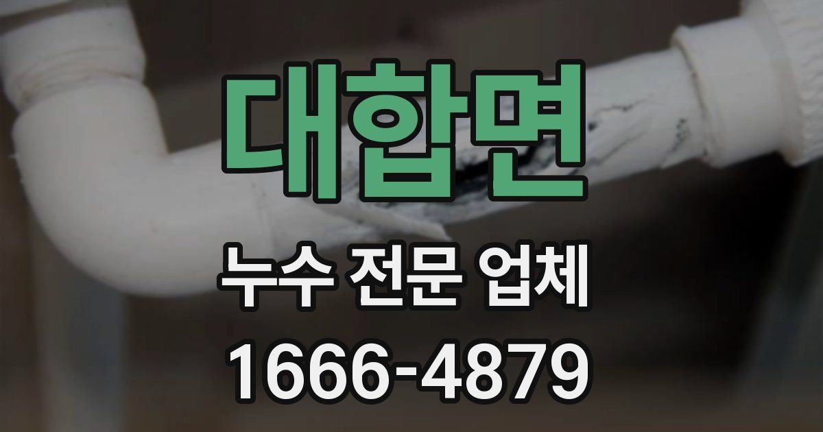 대합면 누수 전문 업체