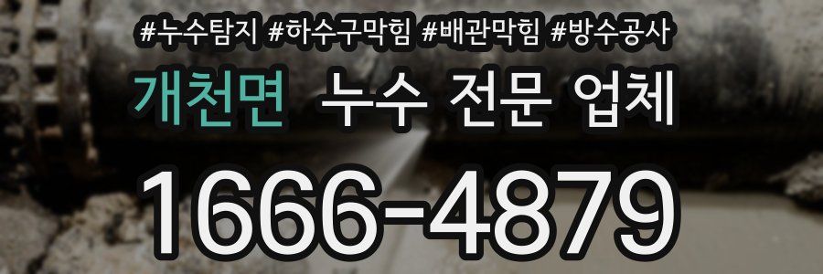 개천면 누수 전문 업체