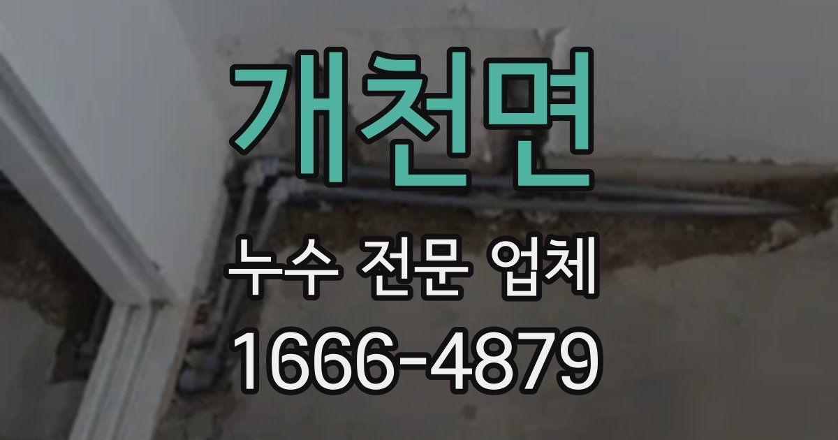 개천면 누수 전문 업체