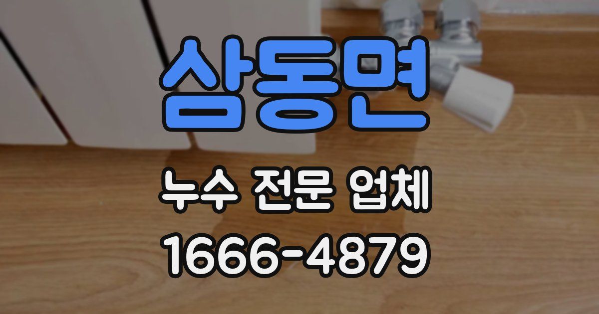 삼동면 누수 전문 업체