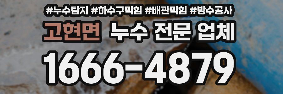 고현면 누수 전문 업체