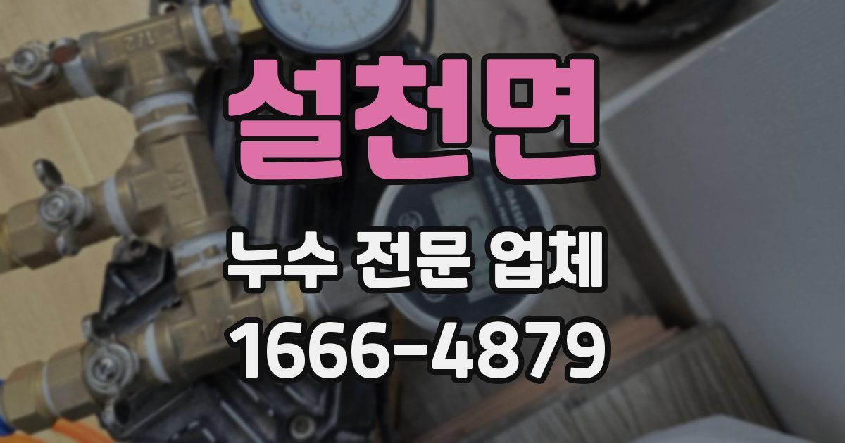 설천면 누수 전문 업체