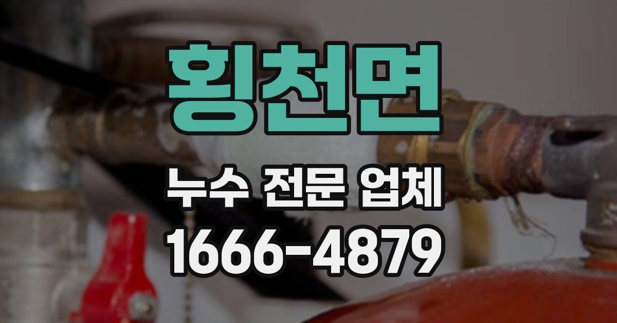 횡천면 누수 전문 업체