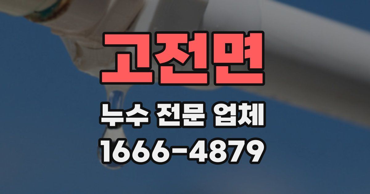 고전면 누수 전문 업체