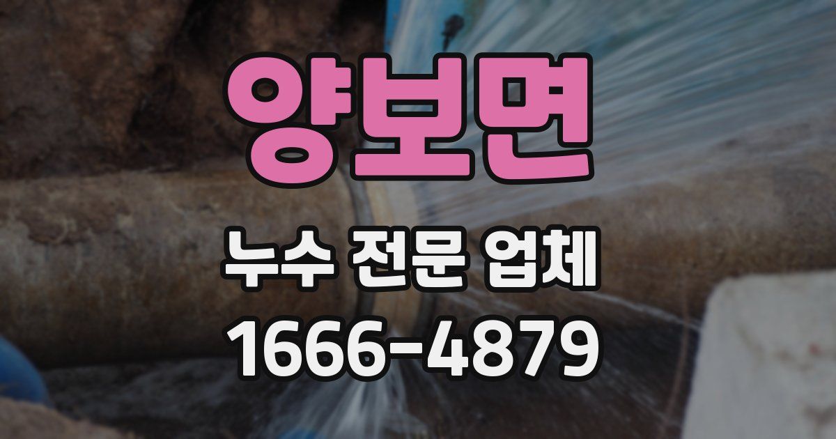 양보면 누수 전문 업체