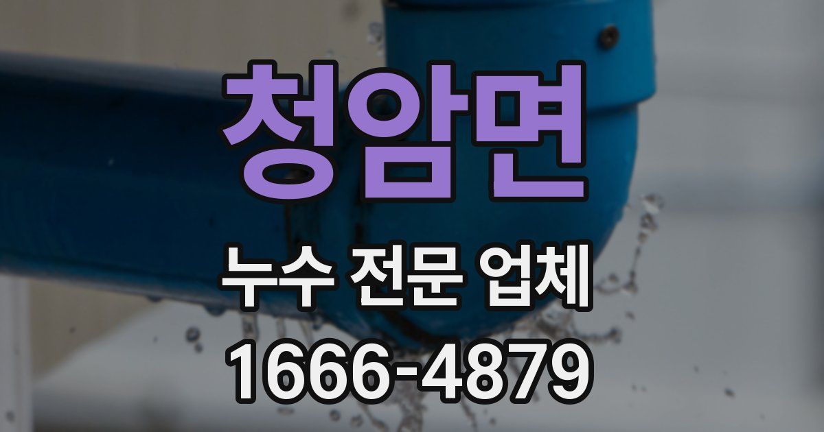 청암면 누수 전문 업체