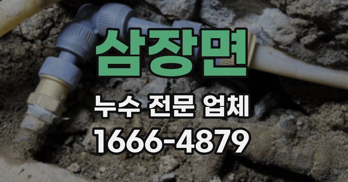 삼장면 누수 전문 업체