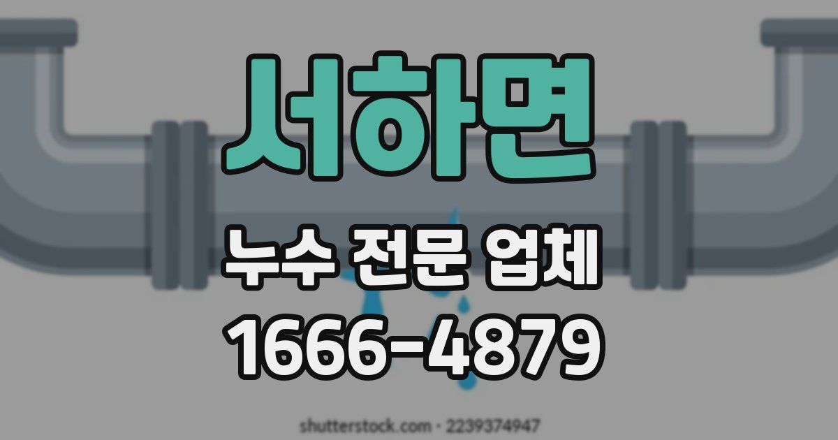 서하면 누수 전문 업체
