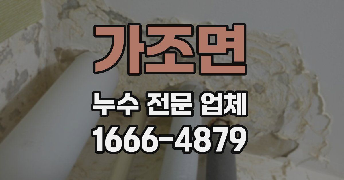 가조면 누수 전문 업체