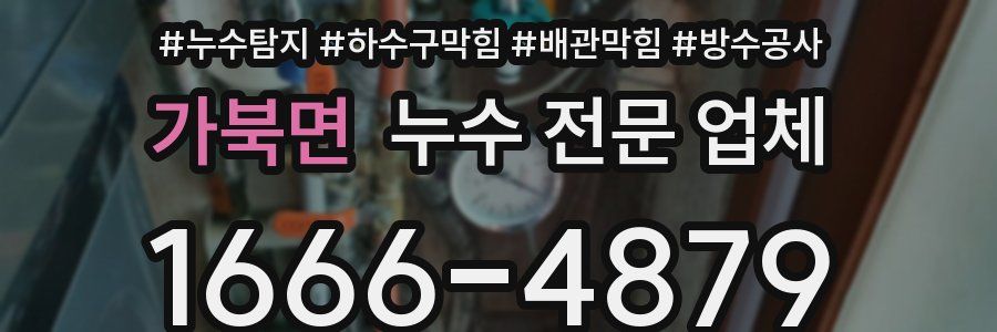 가북면 누수 전문 업체
