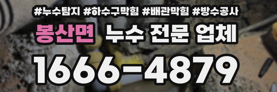 봉산면 누수 전문 업체