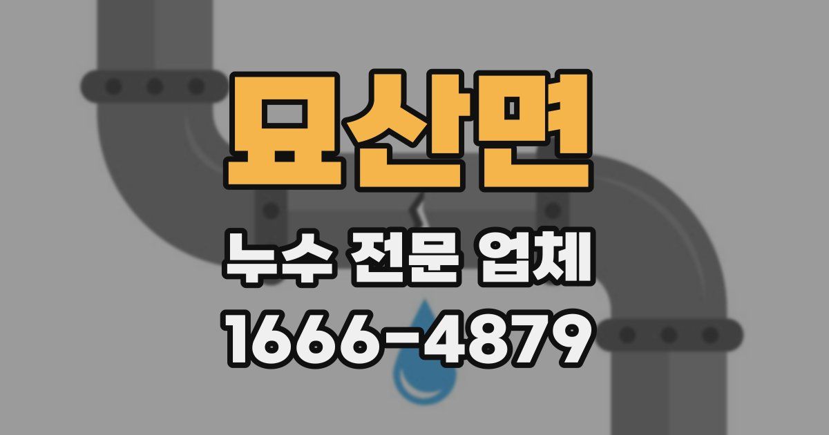 묘산면 누수 전문 업체