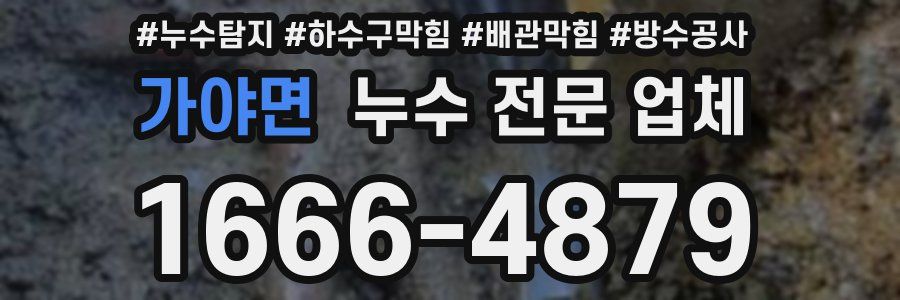 가야면 누수 전문 업체