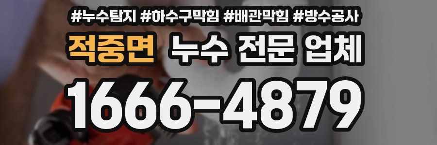적중면 누수 전문 업체
