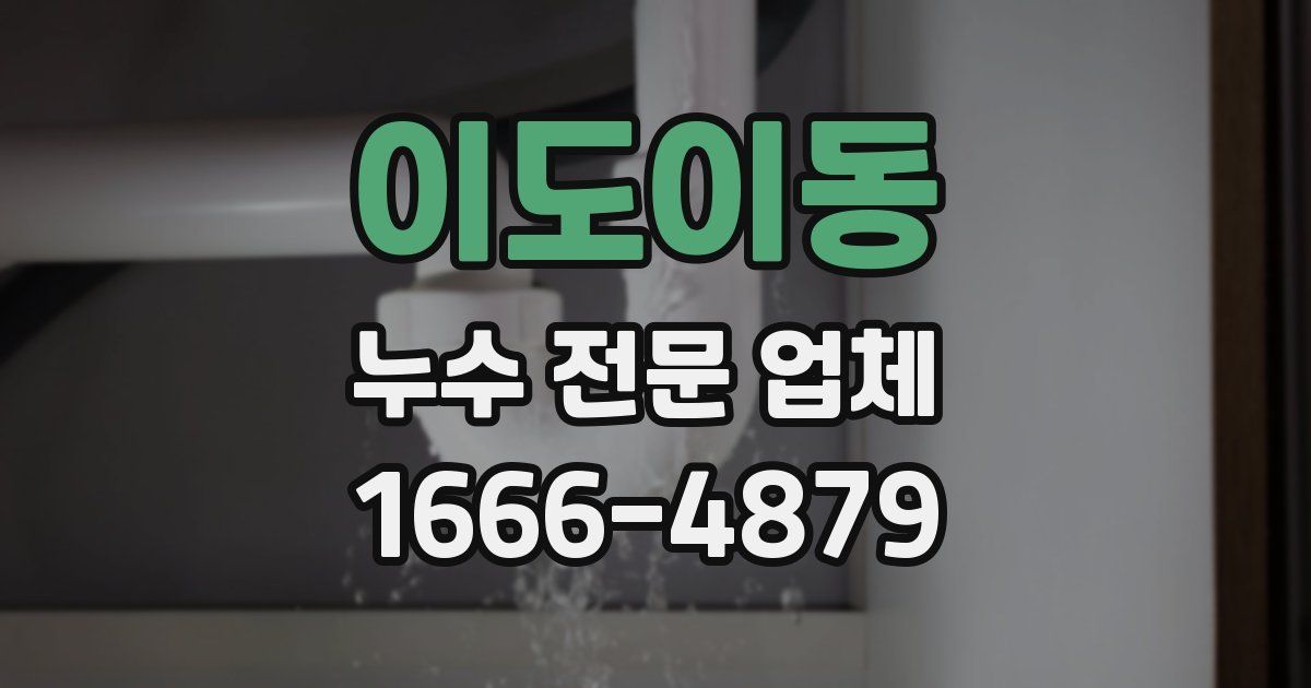 이도이동 누수 전문 업체