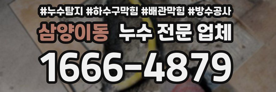 삼양이동 누수 전문 업체