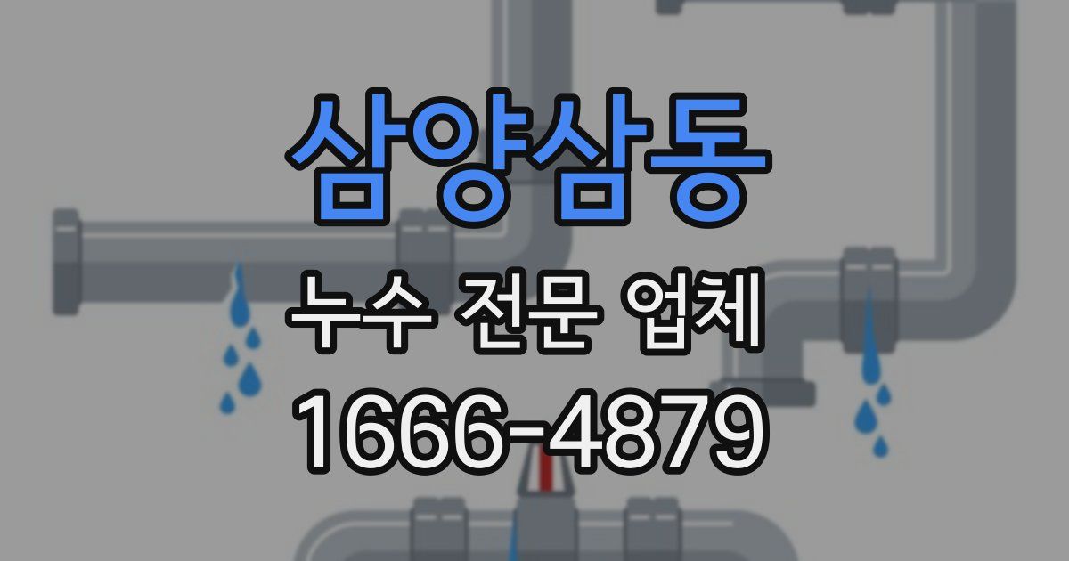 삼양삼동 누수 전문 업체