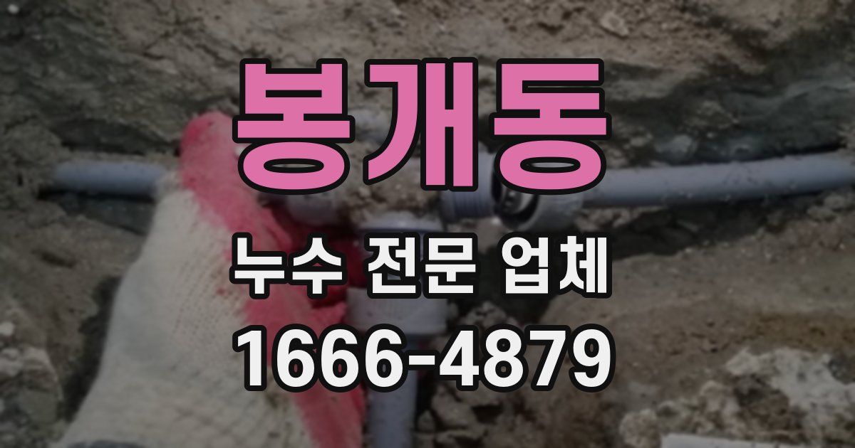 봉개동 누수 전문 업체