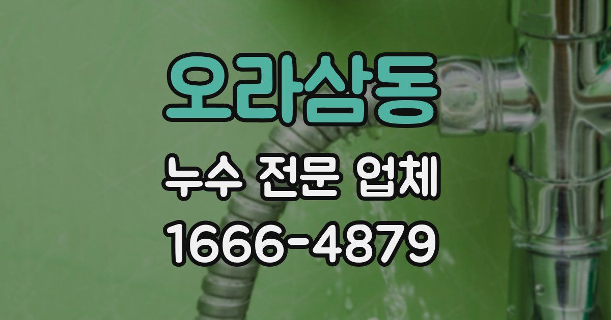 오라삼동 누수 전문 업체