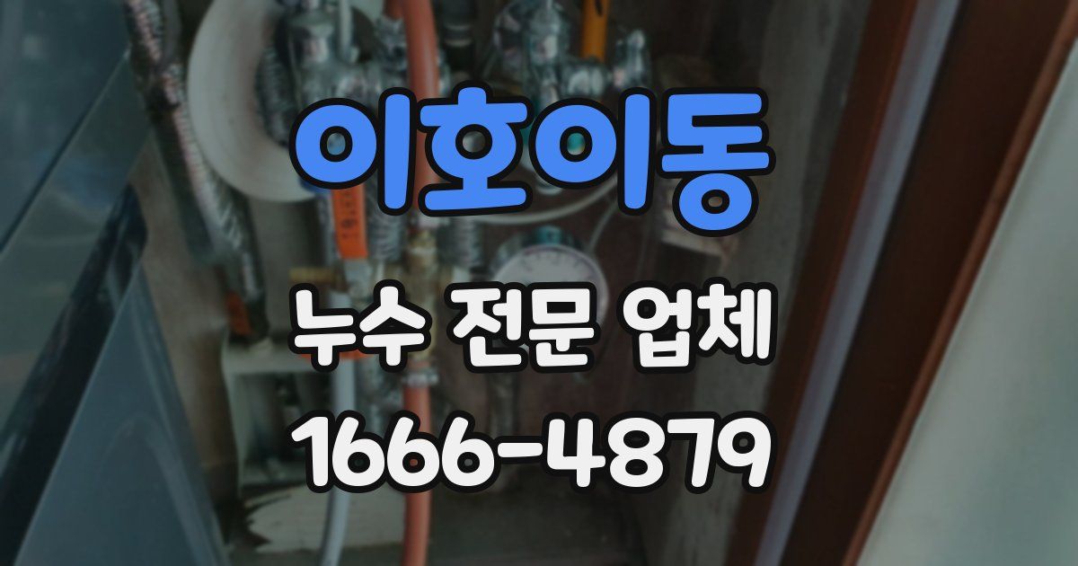 이호이동 누수 전문 업체