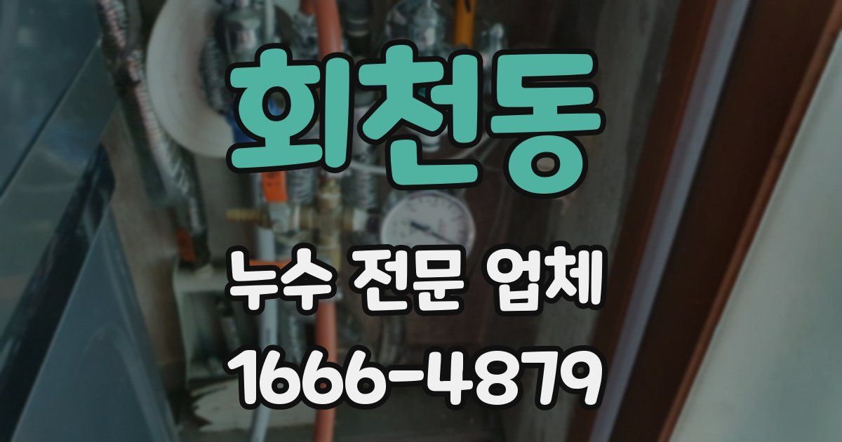 회천동 누수 전문 업체