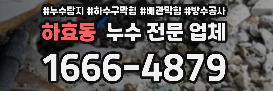 하효동 누수 전문 업체