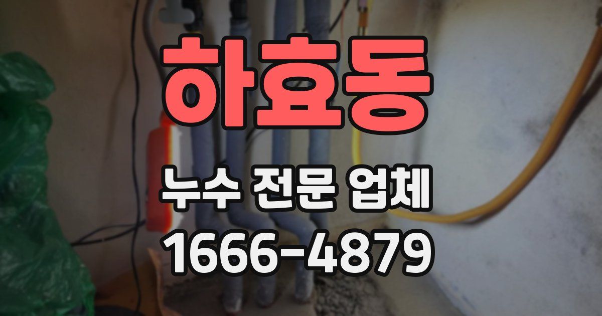 하효동 누수 전문 업체