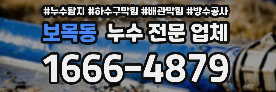 보목동 누수 전문 업체