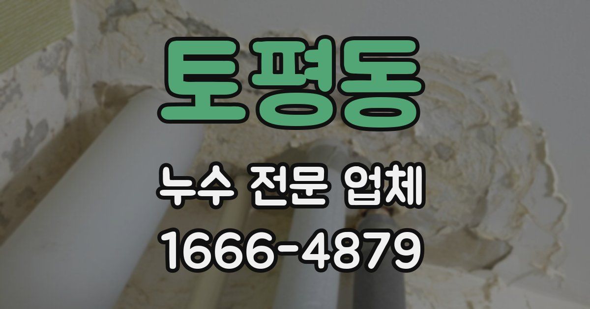 토평동 누수 전문 업체