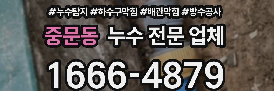 중문동 누수 전문 업체