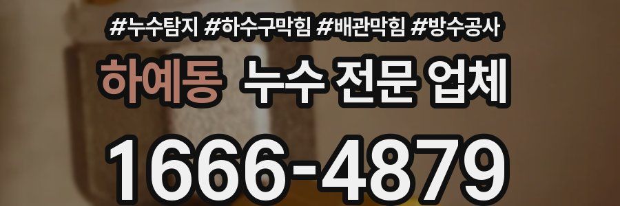 하예동 누수 전문 업체