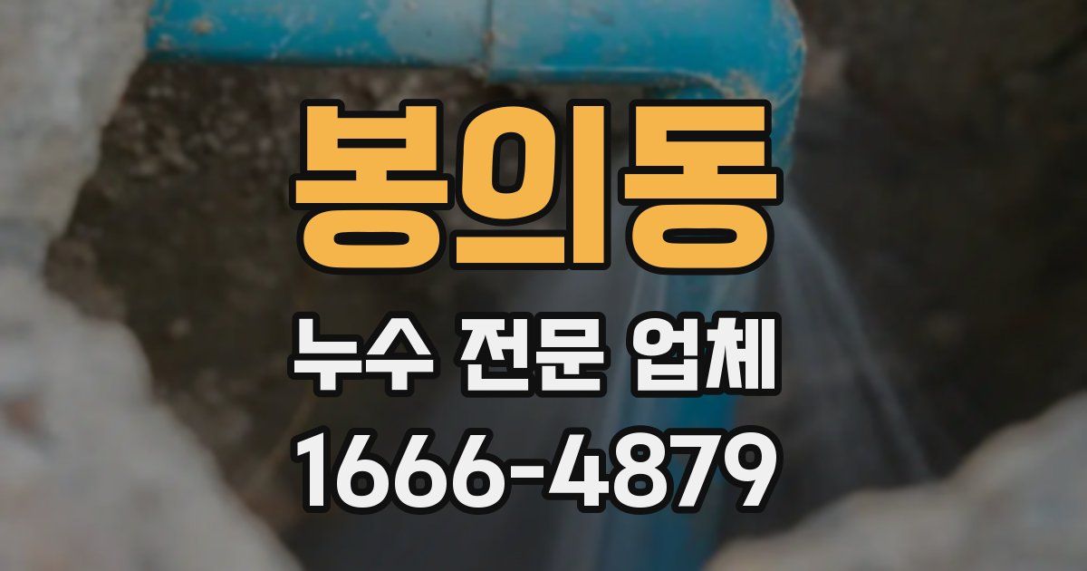 봉의동 누수 전문 업체