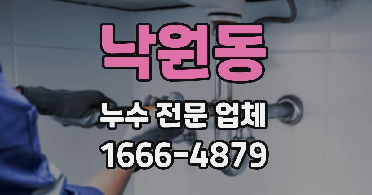 낙원동 누수 전문 업체