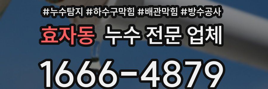 효자동 누수 전문 업체