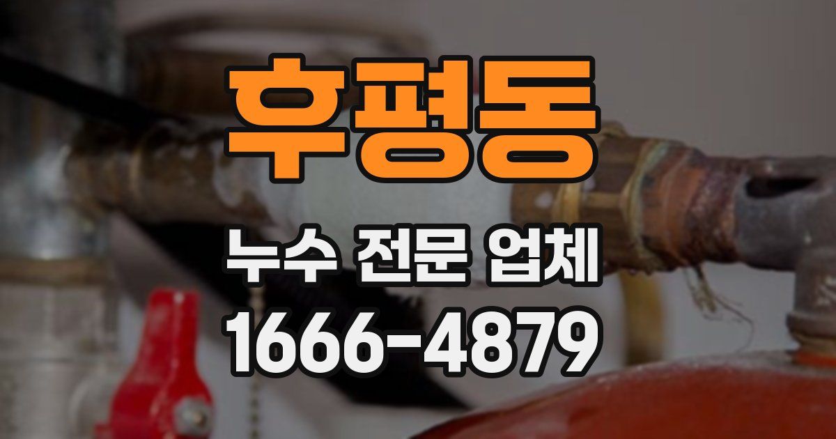 후평동 누수 전문 업체