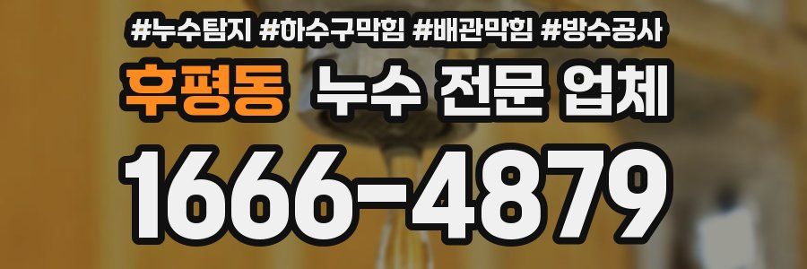 후평동 누수 전문 업체