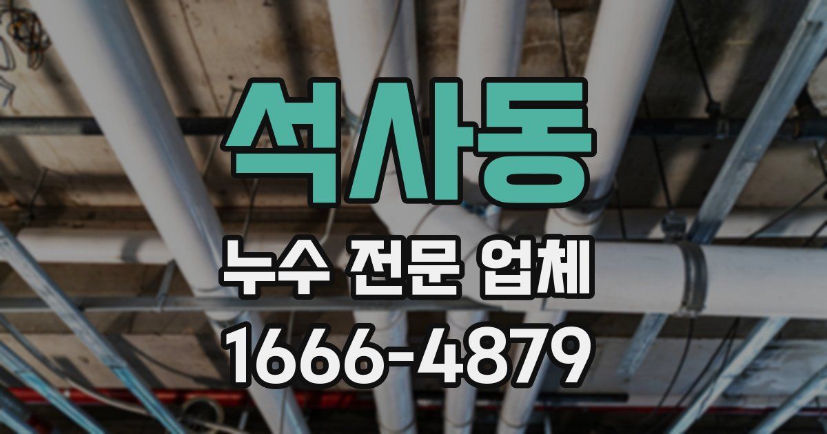 석사동 누수 전문 업체