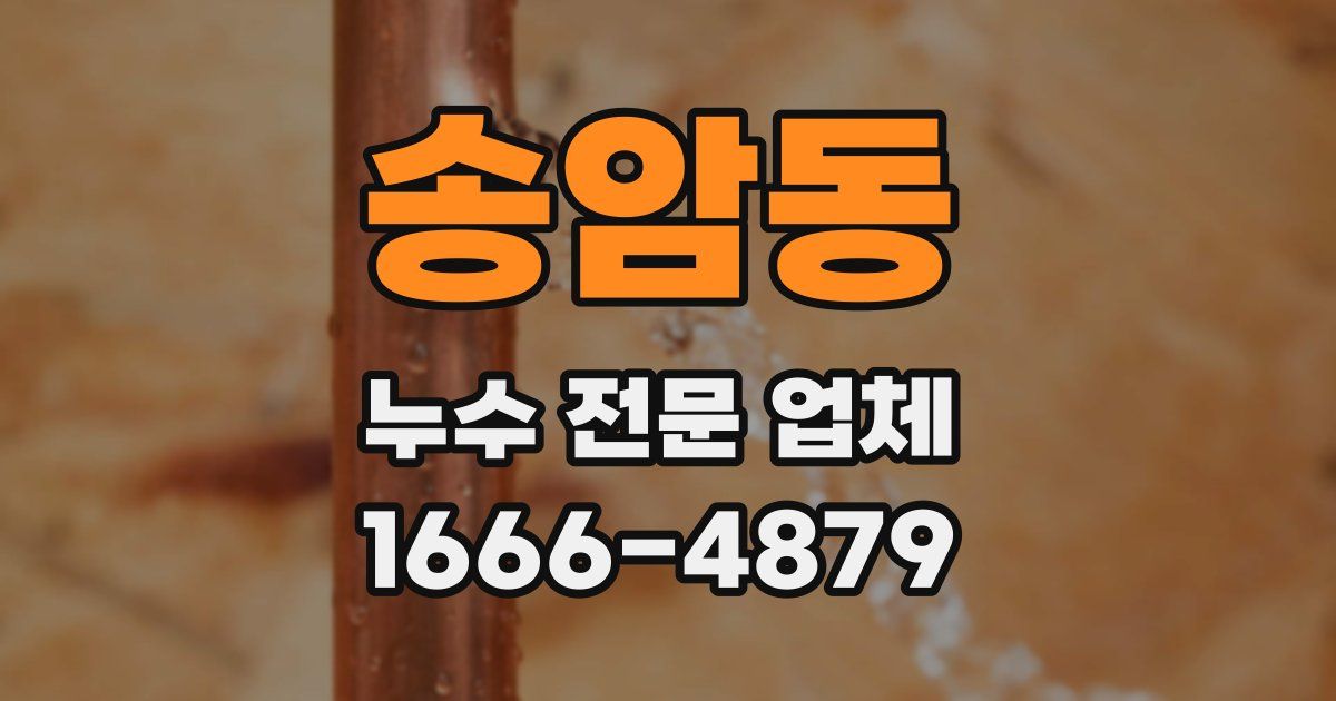 송암동 누수 전문 업체