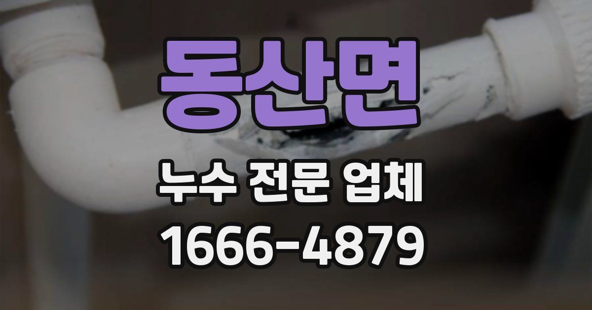 동산면 누수 전문 업체