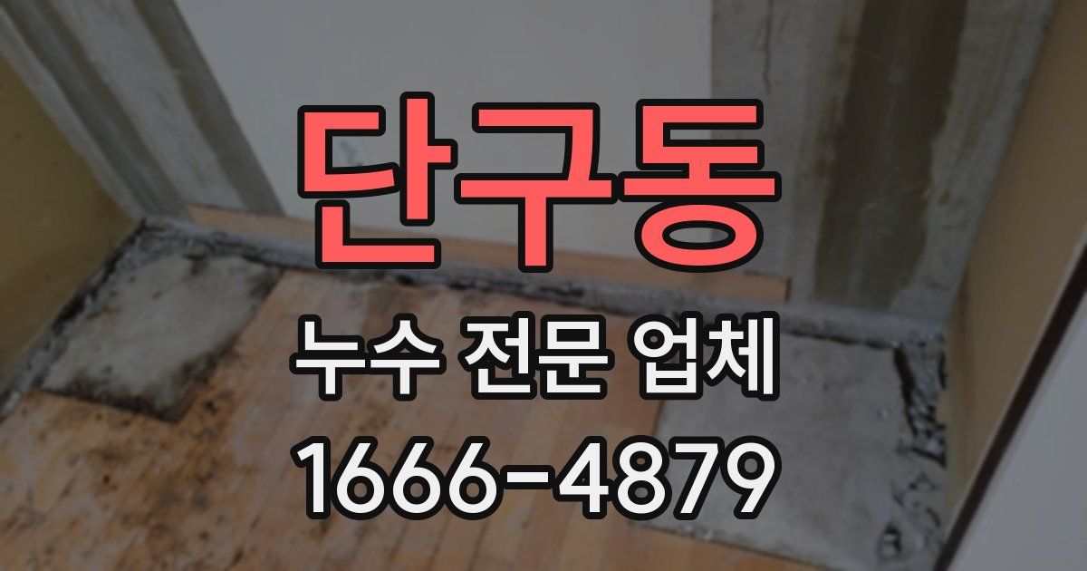 단구동 누수 전문 업체